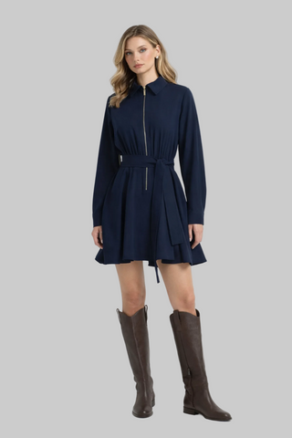 Madnezz House sukienka mini z paskiem Roma-navy