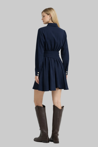 Madnezz House sukienka mini z paskiem Roma-navy