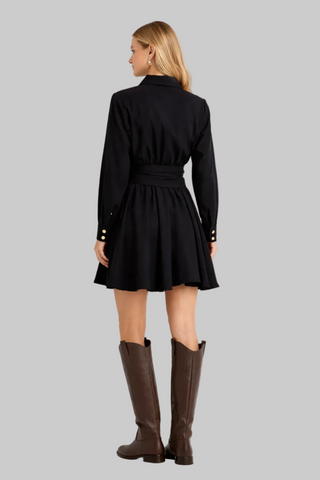 Madnezz House sukienka mini z paskiem roma-BLACK