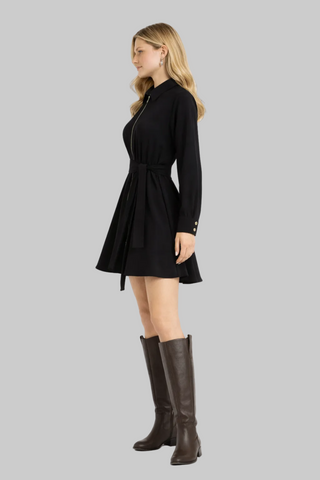 Madnezz House sukienka mini z paskiem roma-BLACK