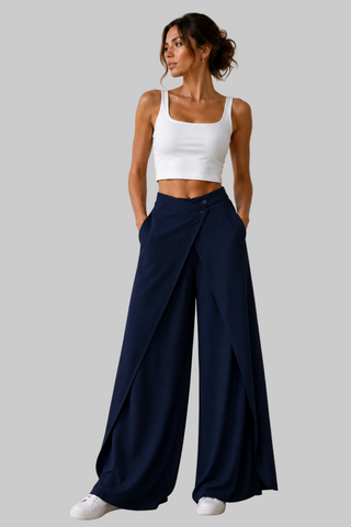 Spodnie Palazzo Wrap-Navy