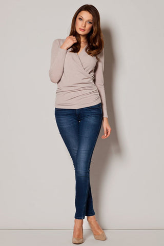  Sweter Damski Model 247 Beige - Figl 