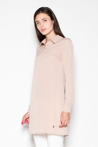   Bluzka Koszulowa Model VT054 Beige - Venaton 