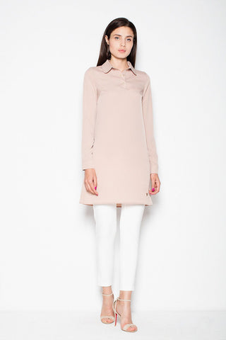   Bluzka Koszulowa Model VT054 Beige - Venaton 