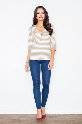  Bluzka Model 289 Beige - Figl 
