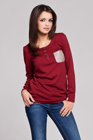   Bluzka Model 156 Bordo - Figl 