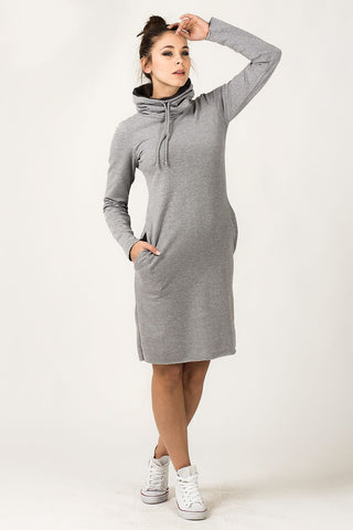  Sukienka Model Kaja 10 Light Grey/Dark Grey - Tessita 