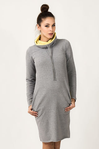  Sukienka Model Kaja 8 Light Grey/Yellow - Tessita 