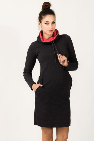 Sukienka Model Kaja 6 Dark Grey/Coral - Tessita 