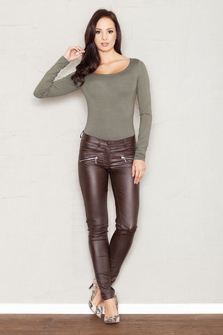   Spodnie Damskie Model 361 Brown - Figl 