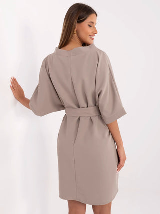 Sukienka-MO-SK-A2357.73-ciemny bezowy