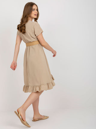 Sukienka-DHJ-SK-8358.19-beżowy