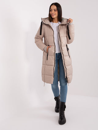 Płaszcz-D50048X44518B3-beżowy