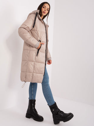 Płaszcz-D50048X44518B3-beżowy