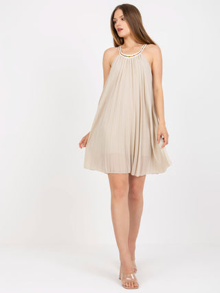 Sukienka-DHJ-SK-0010.35-jasny beżowy