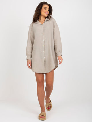 Koszula-TW-KS-BI-82639.16X-ciemny bezowy