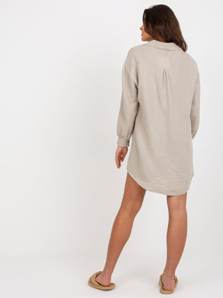 Koszula-TW-KS-BI-82639.16X-ciemny bezowy