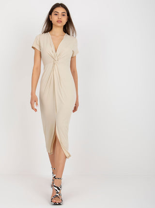 Sukienka-DHJ-SK-17302.39X-beżowy