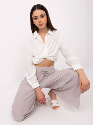 Spodnie-D16080AB62392D2-beżowy