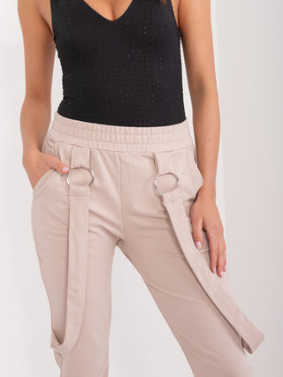 Spodnie dresowe-RV-DR-9629.82-beżowy