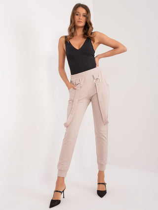 Spodnie dresowe-RV-DR-9629.82-beżowy