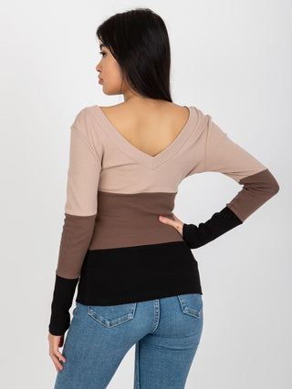 Bluzka-RV-BZ-8429.31P-czarno-beżowy