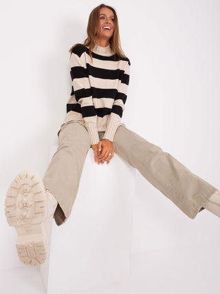 Sweter-PM-SW-JK7453.06-czarno-beżowy