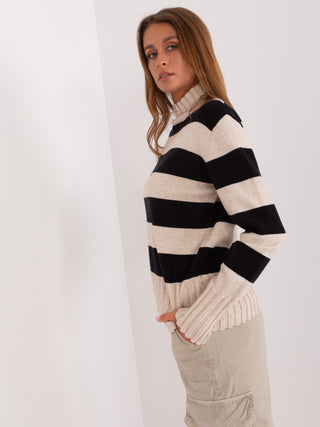 Sweter-PM-SW-JK7453.06-czarno-beżowy