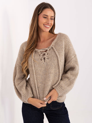 Sweter-MI-SW-0919.18-beżowy