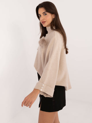 Sweter-PM-SW-57004.30-beżowy