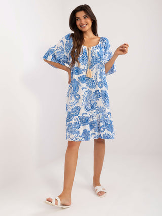 Sukienka-DHJ-SK-85808.16-biało-niebieski