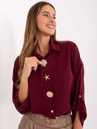 Koszula-MI-KS-4192.34-bordowy