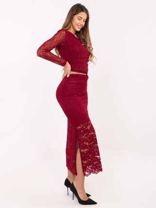 Spódnica-MI-SD-G9137.16P-bordowy