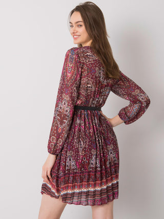 Sukienka-DHJ-SK-10201.93P-bordowy