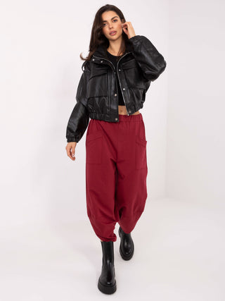 Spodnie dresowe-RV-DR-9719.86-bordowy