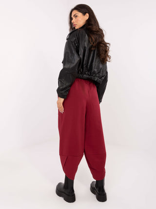 Spodnie dresowe-RV-DR-9719.86-bordowy
