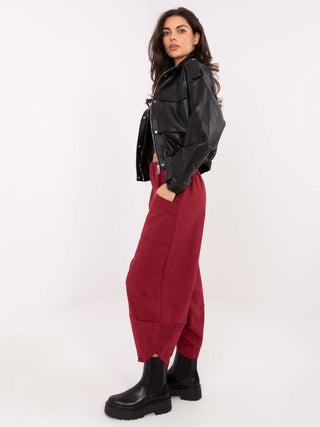 Spodnie dresowe-RV-DR-9719.86-bordowy