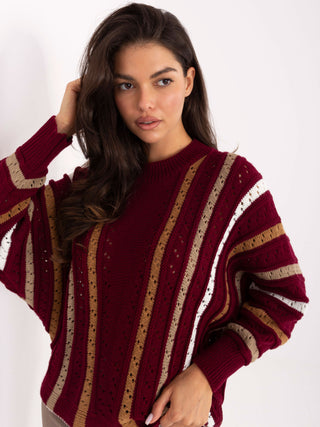 Sweter-IT-SW-93115.13-bordowy