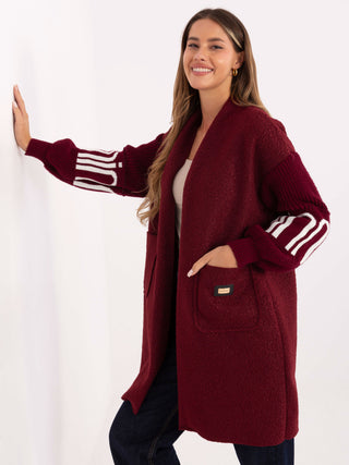 Kardigan-IT-SW-80678.84-bordowy
