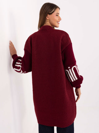 Kardigan-IT-SW-80678.84-bordowy