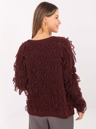 Sweter-MI-SW-1308.21-bordowy