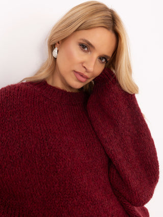 Sweter-TW-SW-BI-3565.69-bordowy
