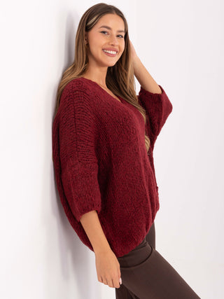 Sweter-IT-SW-7703.70-bordowy