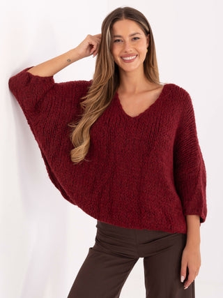Sweter-IT-SW-7703.70-bordowy
