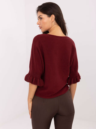 Sweter-IT-SW-99244.65-bordowy