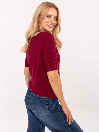 Sweter-PM-SW-N30085.34-bordowy