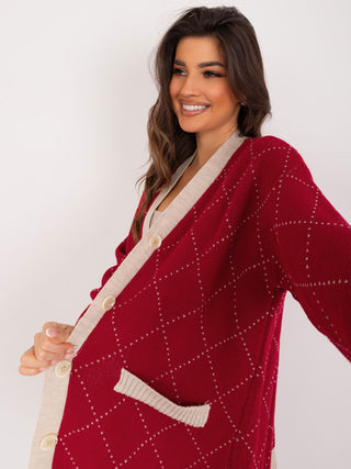 Sweter-BA-SW-0258.19-bordowy