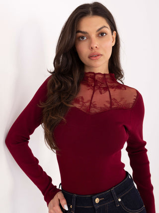 Sweter-PM-SW-YIS1078.81-bordowy
