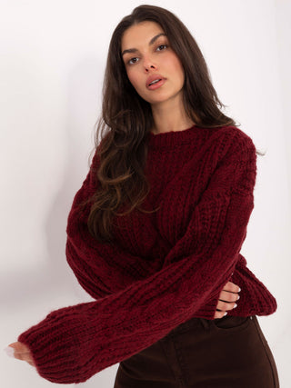 Sweter-IN-SW-33831.25-bordowy