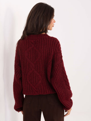 Sweter-IN-SW-33831.25-bordowy